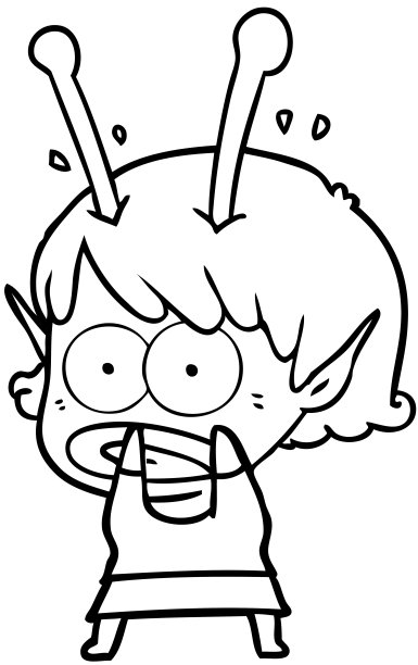 卡通震惊外星女孩图片下载