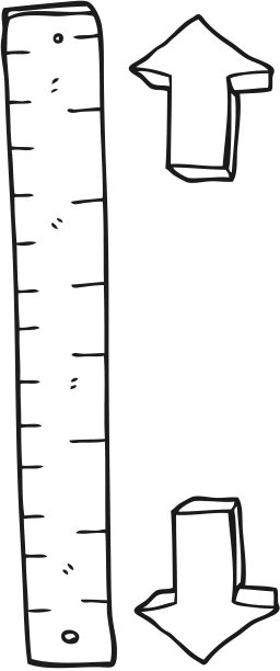 手绘黑白卡通木尺图片下载
