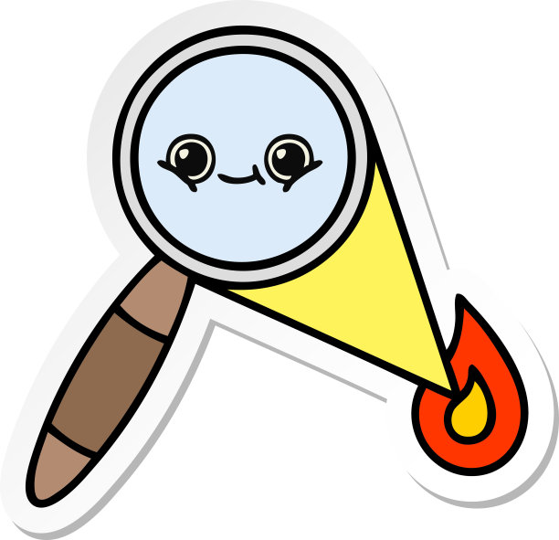 可爱的卡通放大镜贴纸图片下载