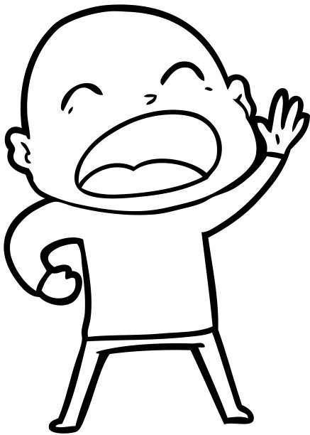 卡通人物大喊秃头图片下载