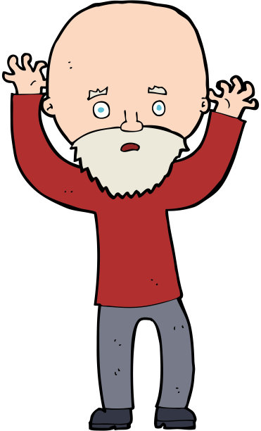 卡通胡子男人惊慌失措图片下载