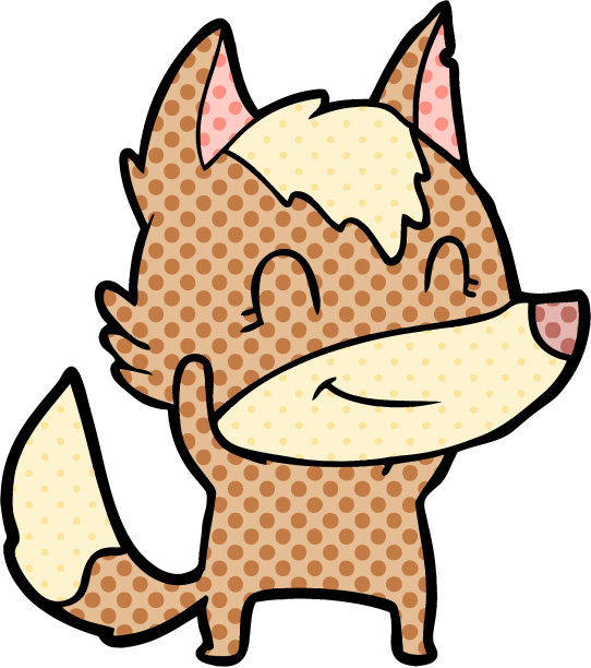 友好的卡通狼图片下载