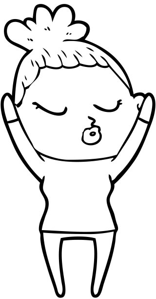 卡通冷静女人图片下载