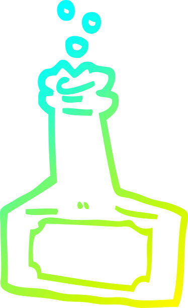 冷梯度线绘制卡通起泡瓶图片下载