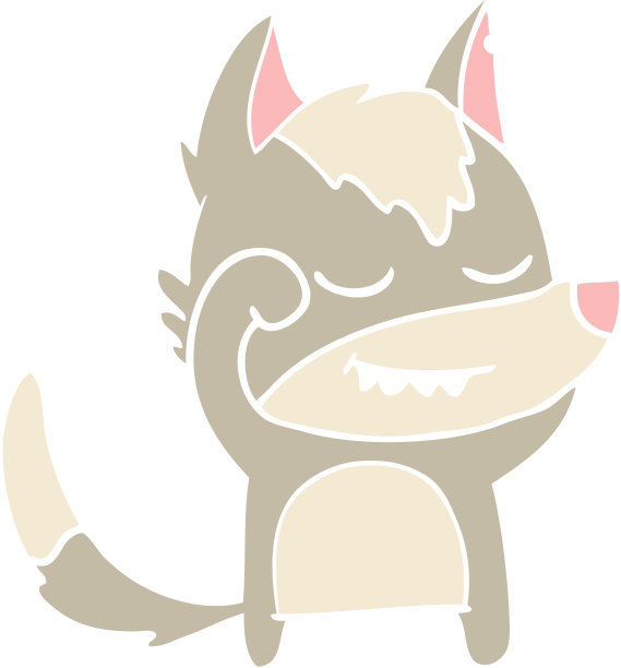 疲惫的扁色系卡通狼图片下载