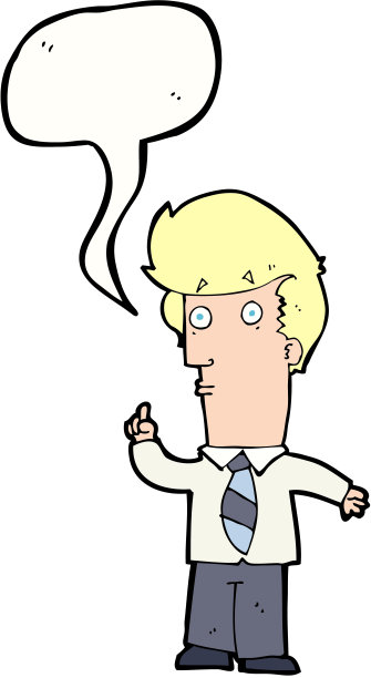 带有对话气泡的卡通男人提问图片下载
