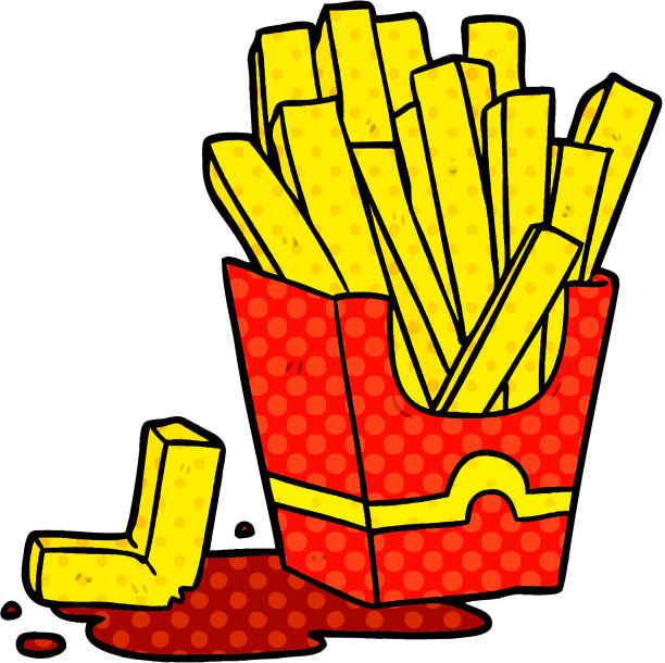 卡通垃圾食品薯条图片下载