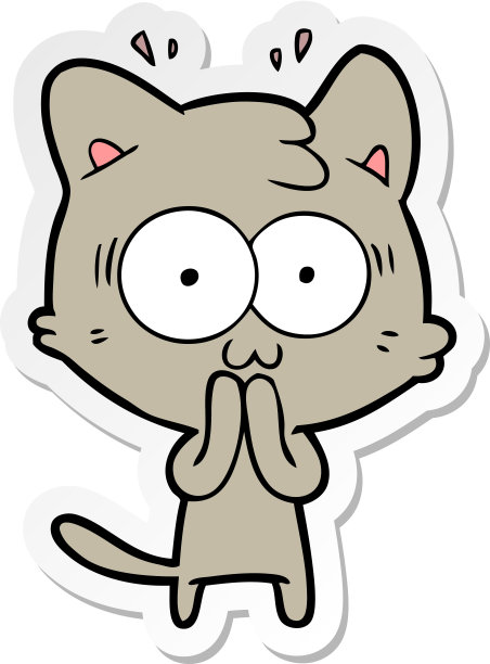 卡通惊奇猫的贴纸图片下载