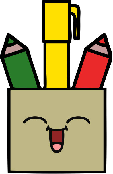 可爱的卡通铅笔罐图片下载