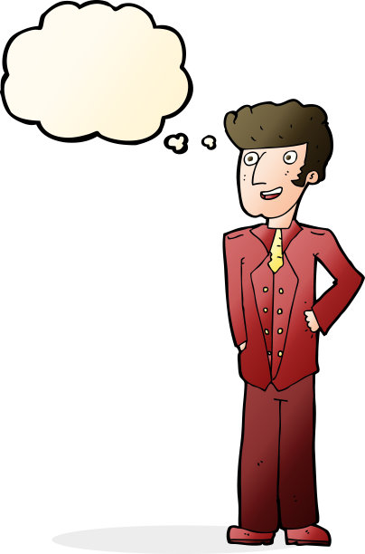 有思想泡泡的卡通上流社会男子图片下载