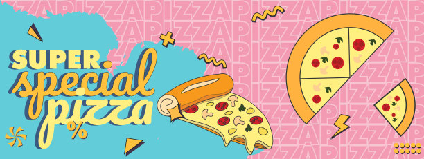 社交媒体海报和横幅披萨时间图片下载