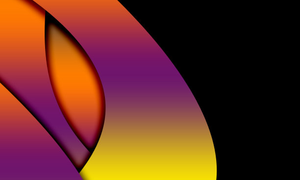 抽象背景的多色波浪黄色紫色橙色和阴影。图片下载
