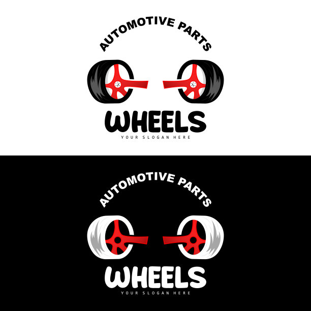 轮胎车轮标志，汽车零件矢量，维修车间设计，车库，汽车，车辆，现代简单车轮图标图片下载