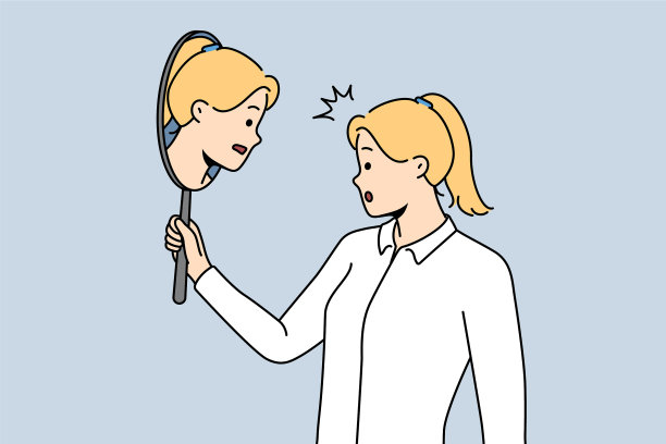 女人照镜子时想到的是自我意识图片下载