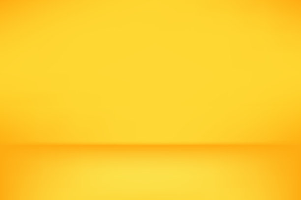 黄色背景与梯度在空工作室房间用于背景，工作室，产品植入。图片下载