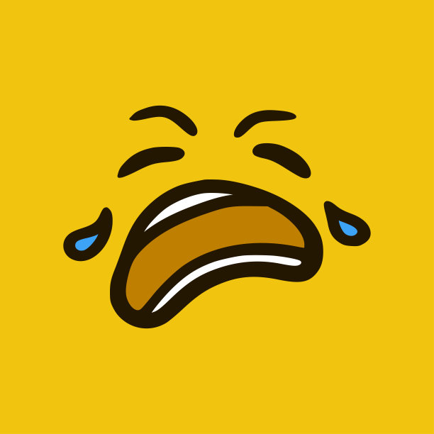 哭泣的脸。卡通表情。涂鸦人物的嘴和眼睛插图。图片下载