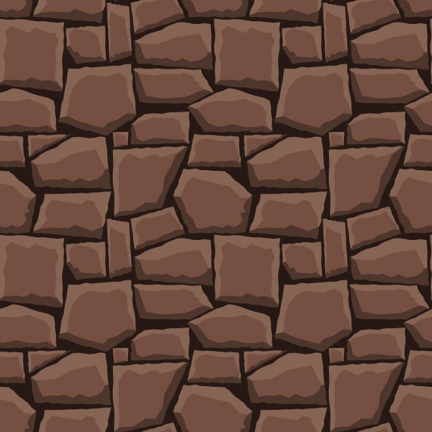 卡通游戏纹理，岩石，泥土和地面表面无缝的图案。游戏资产墙和环境背景图片下载