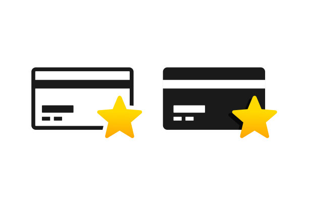 信用卡明星图标。说明向量图片下载