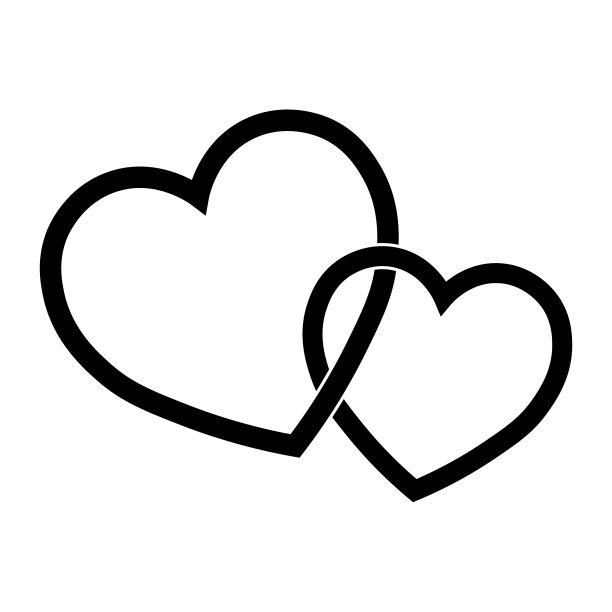 情人节心形图标的简单插图图片下载