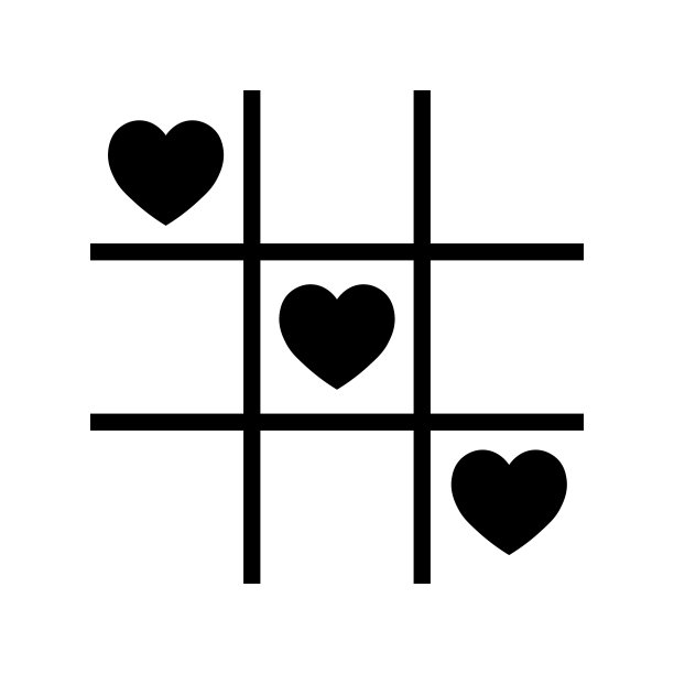 情人节心形图标的简单插图图片下载