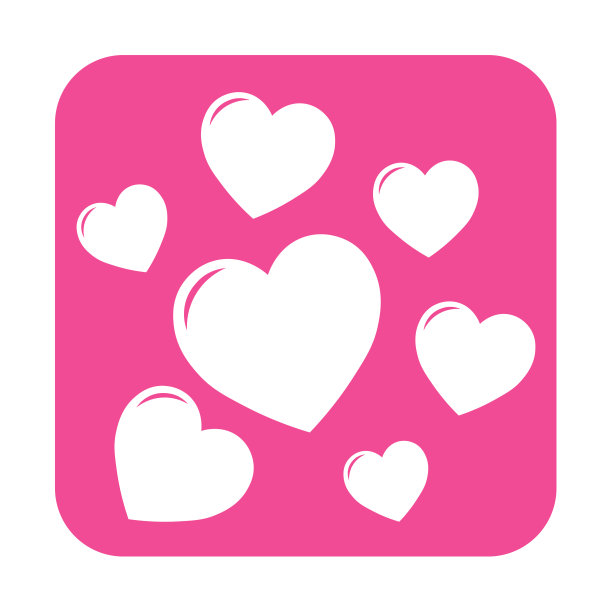 情人节心形图标的简单插图图片下载