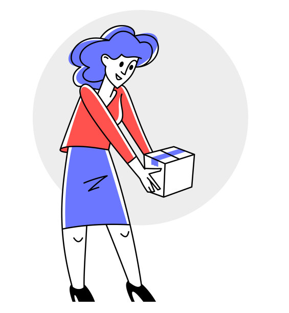 搬到新公寓或企业搬到新办公室，人携带和打开箱子的东西，新生活的开始，矢量轮廓插图。图片下载