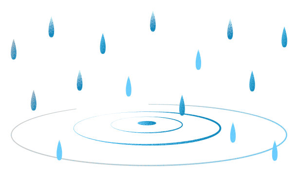 一滩落雨和涟漪的插图材料图片下载