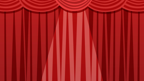 This is a framed illustration of a stage curtain.　With spotlight图片下载