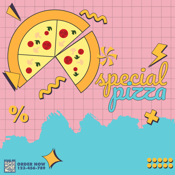 社交媒体海报和横幅披萨时间图片下载