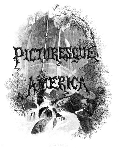 艺术家画瀑布，纽约，美国，地理图片下载