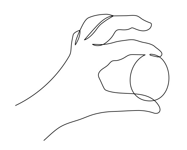 手握彩蛋一字画，手绘手掌连续轮廓。基督教节日设计，节日装饰。可编辑的中风。图片下载