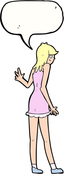 卡通女人挥舞着言语泡泡图片下载