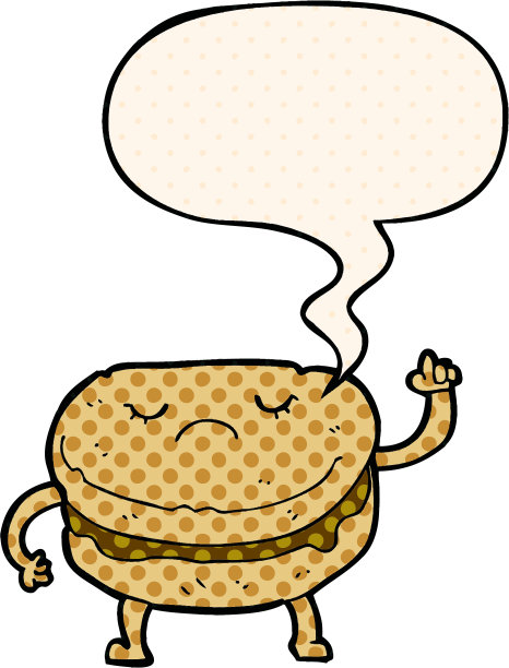 漫画风格的带有语音泡泡的卡通饼干图片下载