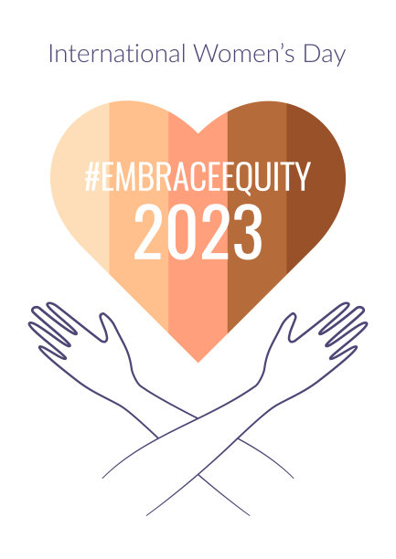 国际妇女节心抱怀抱海报。拥抱股权运动的例证元素图片下载