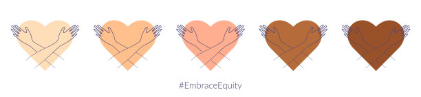 妇女节心连心，拥抱双臂。拥抱股权运动的例证元素。2023年妇女节主题——拥抱平等。图片下载