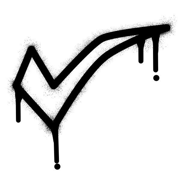 用黑色喷漆涂鸦复选符号图标图片下载