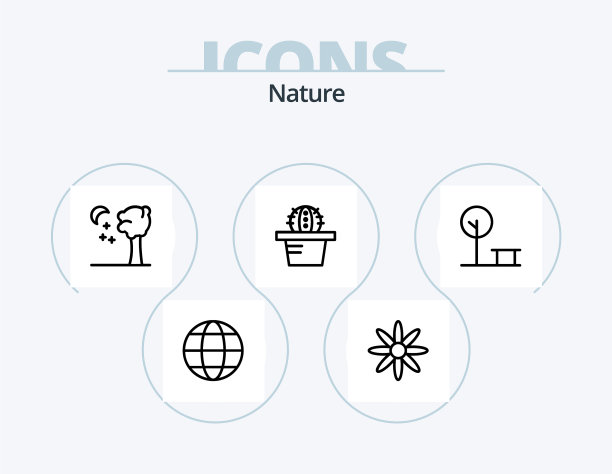 自然线图标包5图标设计的地方树图片下载
