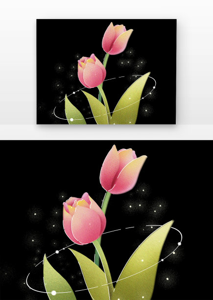 手绘噪点朦胧花图片下载