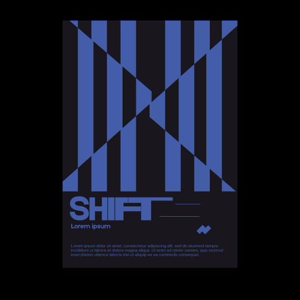 Meta瑞士现代美学设计海报布局。图形模板与大胆的排版和几何形状图片下载