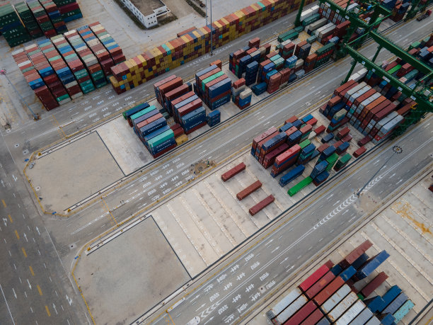 海滨货柜码头鸟瞰图图片下载