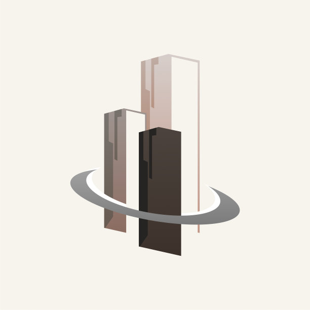 优雅，简单和极简的摩天大楼标志设计图片下载