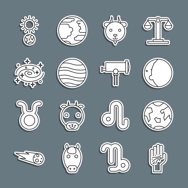 集行手相之手行星地球图片下载