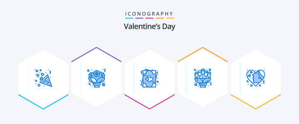 情人节25蓝色图标包包括日期图片下载