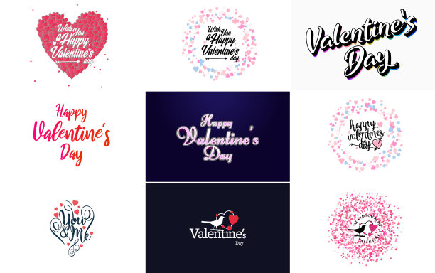 粉红色十月标志与心和书法图片下载