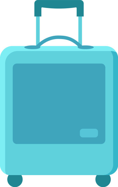 单独的蓝绿色旅行箱图片下载