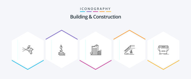 建筑和建筑25线图标包图片下载