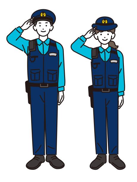 男性和女性警察/警察/警察的矢量插图材料图片下载