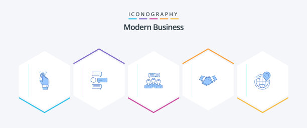 现代商业25蓝色图标包包括图片下载