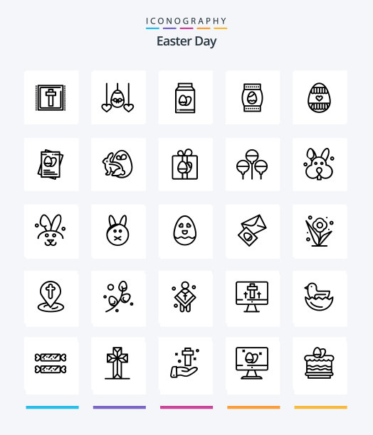 创意复活节25轮廓图标包如鸡蛋图片下载