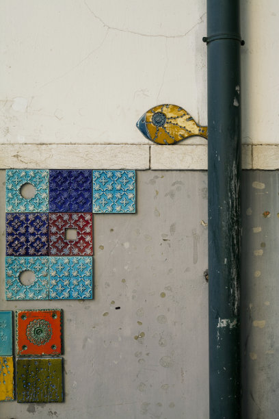 Azulejos -葡萄牙的传统装饰瓷砖。图片下载